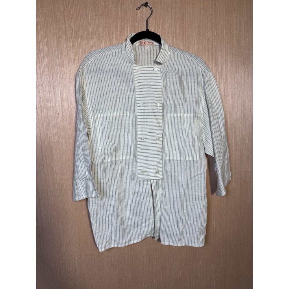 LOEWE Madrid 1846 Women's‎ Striped Linen Blend Shirt Jacket Size 40